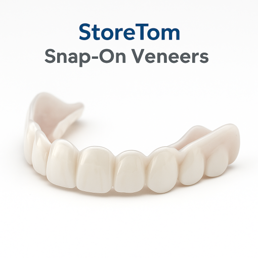 StoreTom Unisex Snap-On Veneers  | Natural Look | Instant Smile | BPA-Free| 1 pair (Uper and lower)